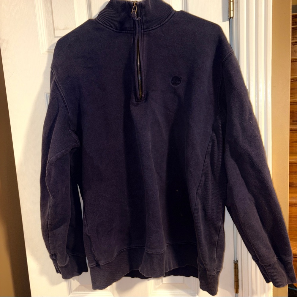 Timberland 1/4 zip Men's Navy pullover size small (READ)